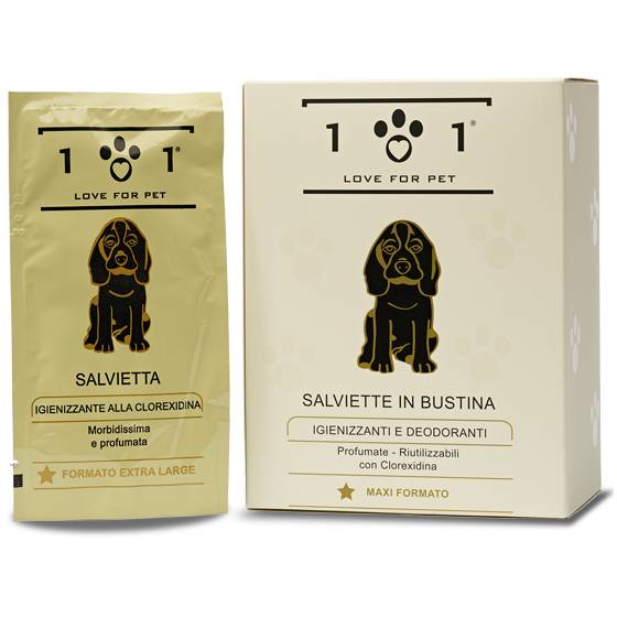 Linea 101 - Salviette Igienizzanti con Oli Vegetali per Cani e Gatti