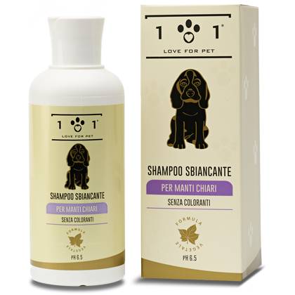 Linea 101 - Shampoo Sbiancante per Manti Chiari per Cani