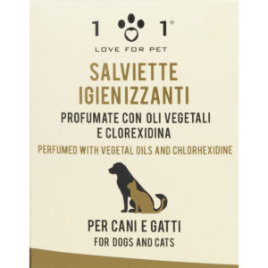 Linea 101 - Salviette Igienizzanti Cane con Oli Vegetali e Clorexidina - 2 confezioni da 25 bustine