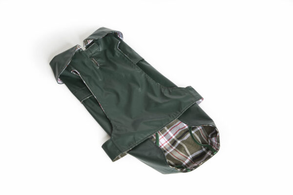 Fashion Dog - Cappotto impermeabile Cane in tela cerata foderato in tartan <br> Art. 112 - immagine 3