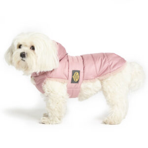 Fashion Dog - Cappotto trapuntato completamente foderato in eco pelliccia con cappuccio rimovibile <br> Art. 130