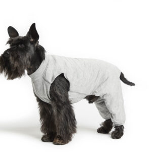 Fashion Dog - Body Cura Pets foderato in tessuto ipoallergenico ed ecologico con protezione zampe posteriori <br> Art. 803
