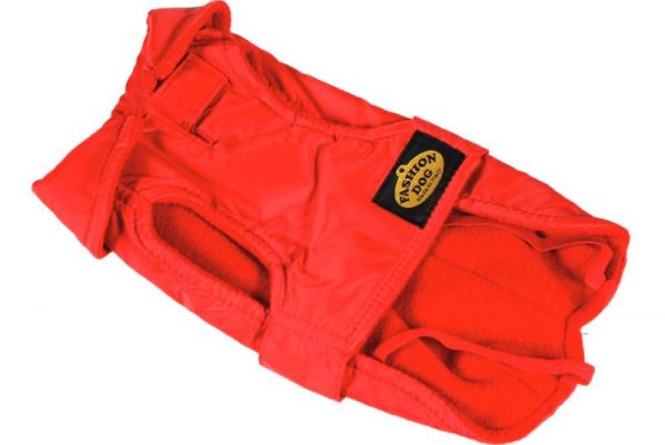 Fashion Dog - Cappotto impermeabile foderato in pile - Art.110 Rosso