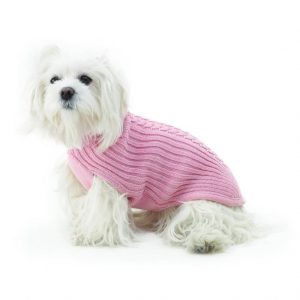 Fashion Dog - Maglione per Cane 50% lana merinos 50% acrilico Indossato- Art. 303 classic Rosa
