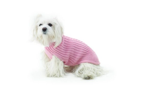 Fashion Dog - Maglione per Cane 50% lana merinos 50% acrilico Indossato- Art. 303 classic Rosa