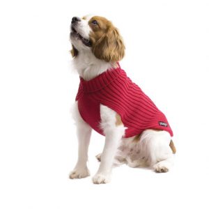 Fashion Dog - Maglione per Cane 50% lana merinos 50% acrilico Indossato- Art. 303 classic Rosso