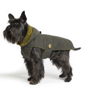 Fashion Dog - Cappotto impermeabile Cane foderato in pannetto di lana con cappuccio e asola per pettorina <br> Art. 254