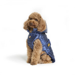 Fashion Dog - Cappotto impermeabile Cane trapuntato con cappuccio rimovibile con asola per pettorina <br> Art. 263