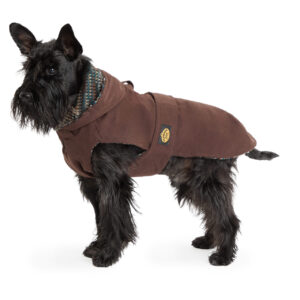 Fashion Dog - Cappotto impermeabile Cane foderato in pannetto di lana con cappuccio e asola per pettorina -Art. 254