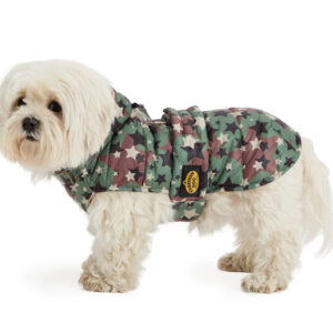 Fashion Dog - Cappotto impermeabile trapuntato con cappuccio rimovibile e asola per pettorina - Art266