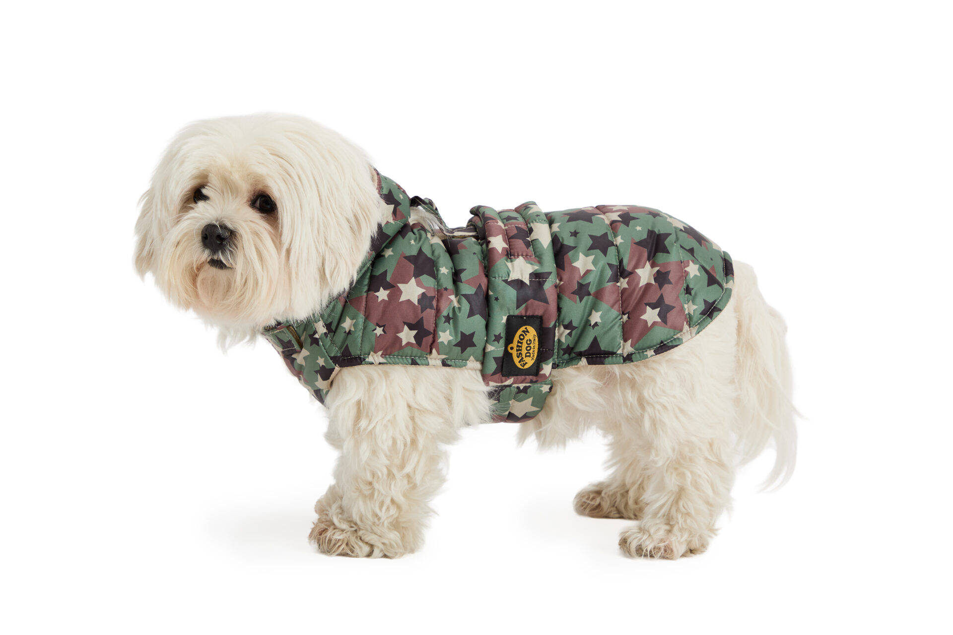 Fashion Dog - Cappotto impermeabile trapuntato con cappuccio rimovibile e asola per pettorina - Art266